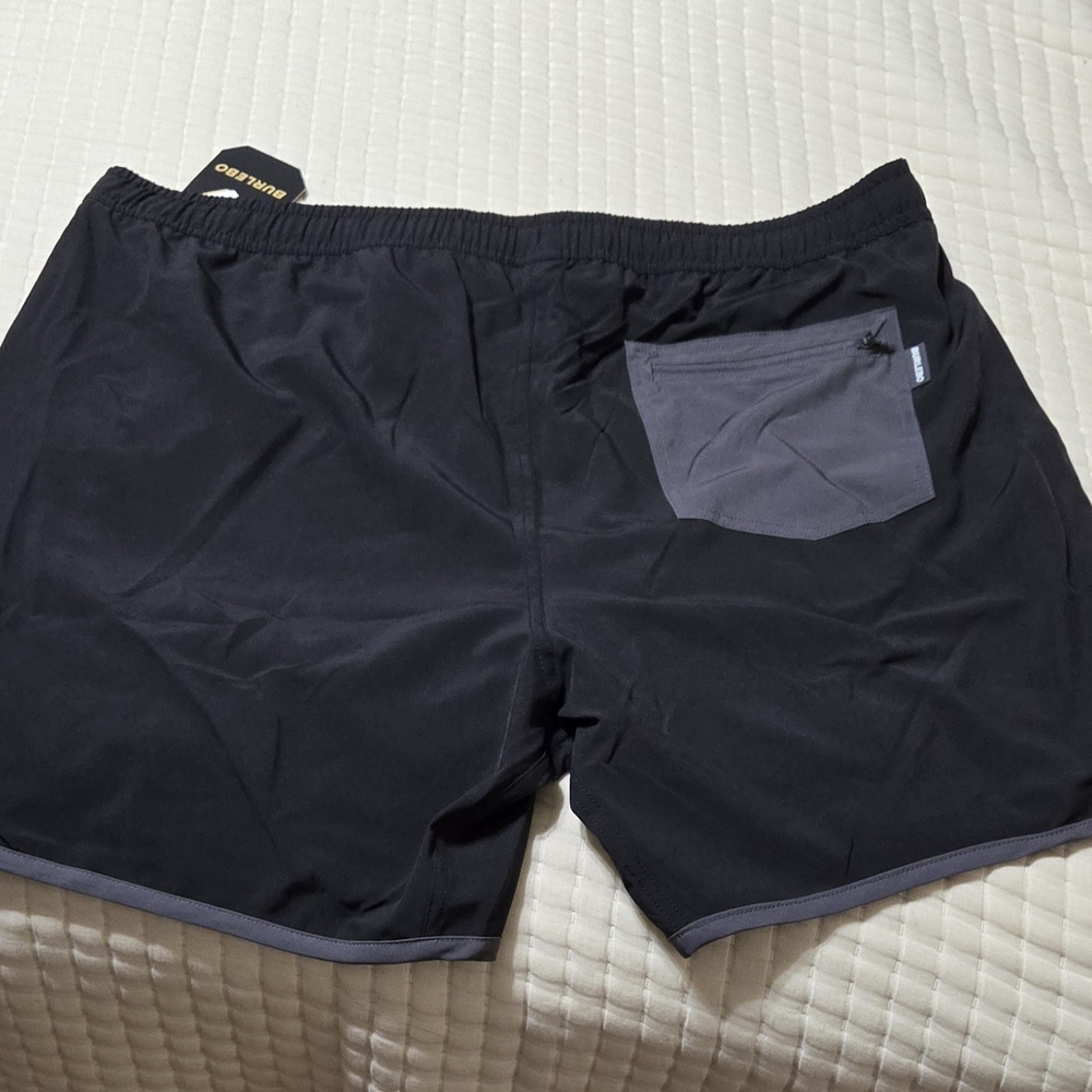 Men's Black Burlebo Lined Swim Shorts NWT - Picture 5 of 10